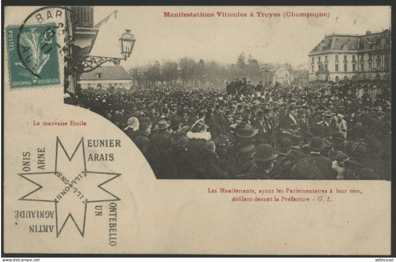 Manifestations Viticoles Champagne "Parlementaires à Leur Tête" "La Mauvaise Etoile". Lire Suite - Troyes