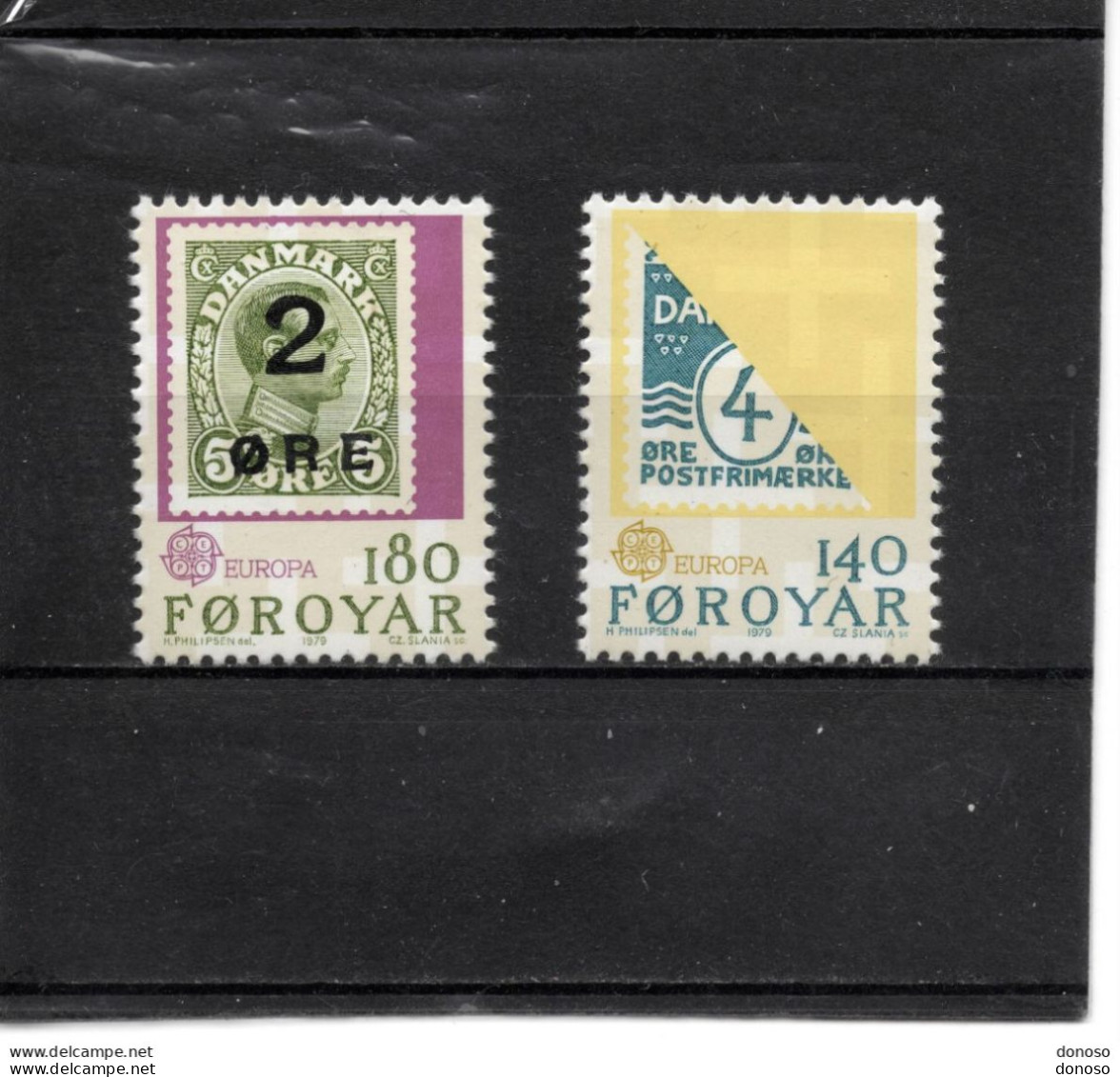 FEROË 1979 Europa, Timbres Sur Timbres Yvert 37-38, Michel 43-44 NEUF** MNH Cote Yv 2,50 Euros - Féroé (Iles)