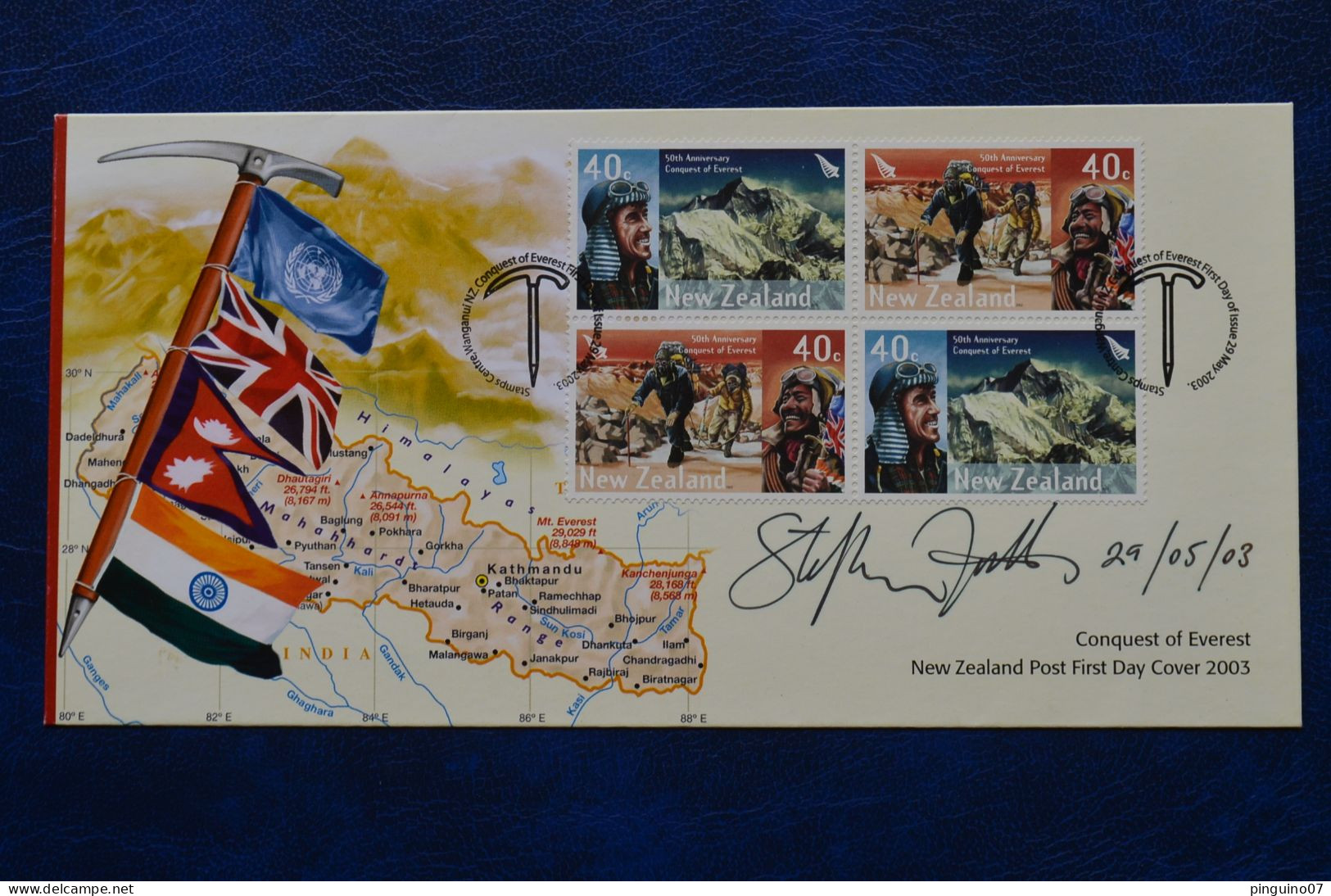 Signed S. Fuller Designer New Zealand 2003 Everest FDC Hillary Tenzing Everestmountaineering Himalaya Escalade Alpinisme - Sportlich