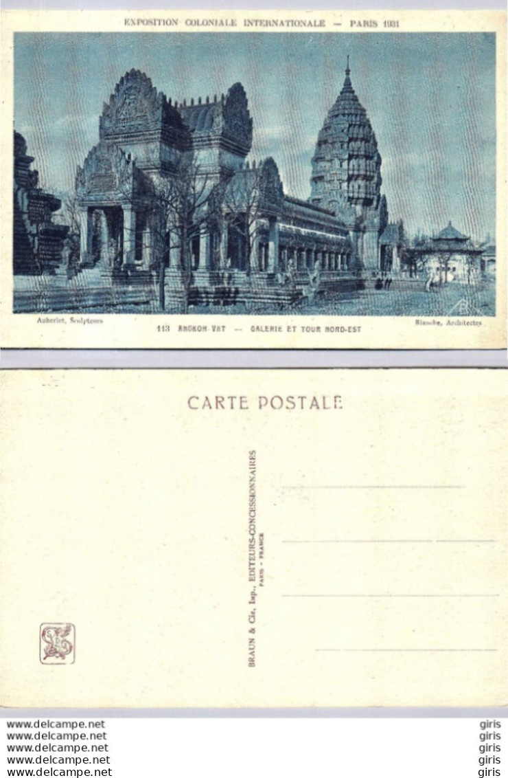 CP - Evénements - Exposition Coloniale Internationale Paris 1931 - Temple D"Angkor-Vat, Galerie Et Tour Naod Est - Expositions