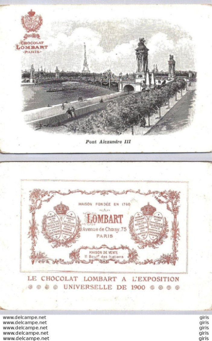 CP - Evénements - Exposition Universelle - Paris 1900 - Pont Alexandre III - Chocolat Lombart - Exposiciones