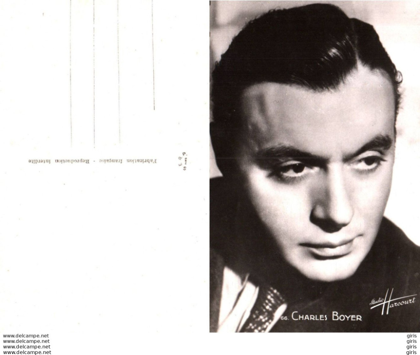 Célébrités - Charles Boyer - Studio Harcourt - Sonstige & Ohne Zuordnung