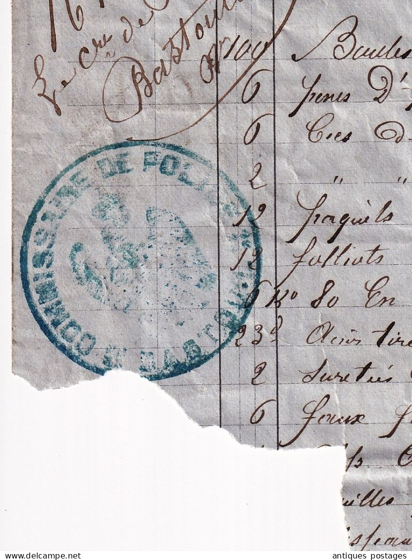 Lettre 1862 Maison E Meunier Charpentier Cuivre Cuivrerie Rue Croix des Petits Champs Paris Commissaire de Police Nîmes