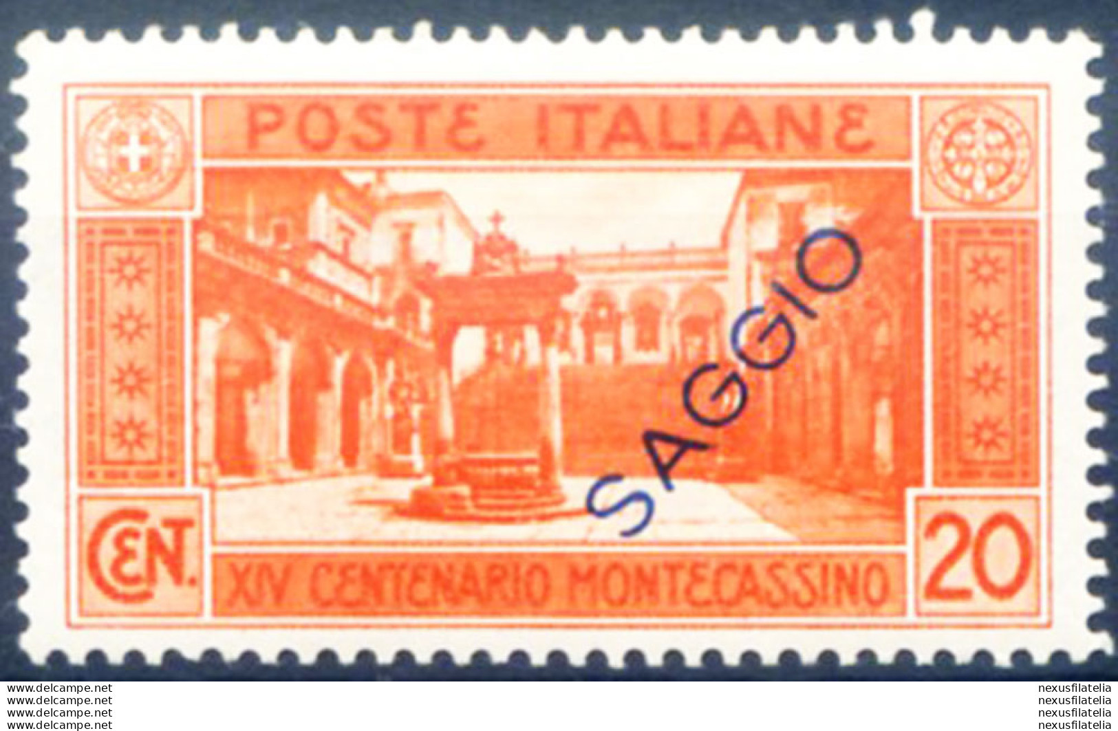 Regno. Montecassino 20 C. 1930. Saggio. - Errors And Curiosities