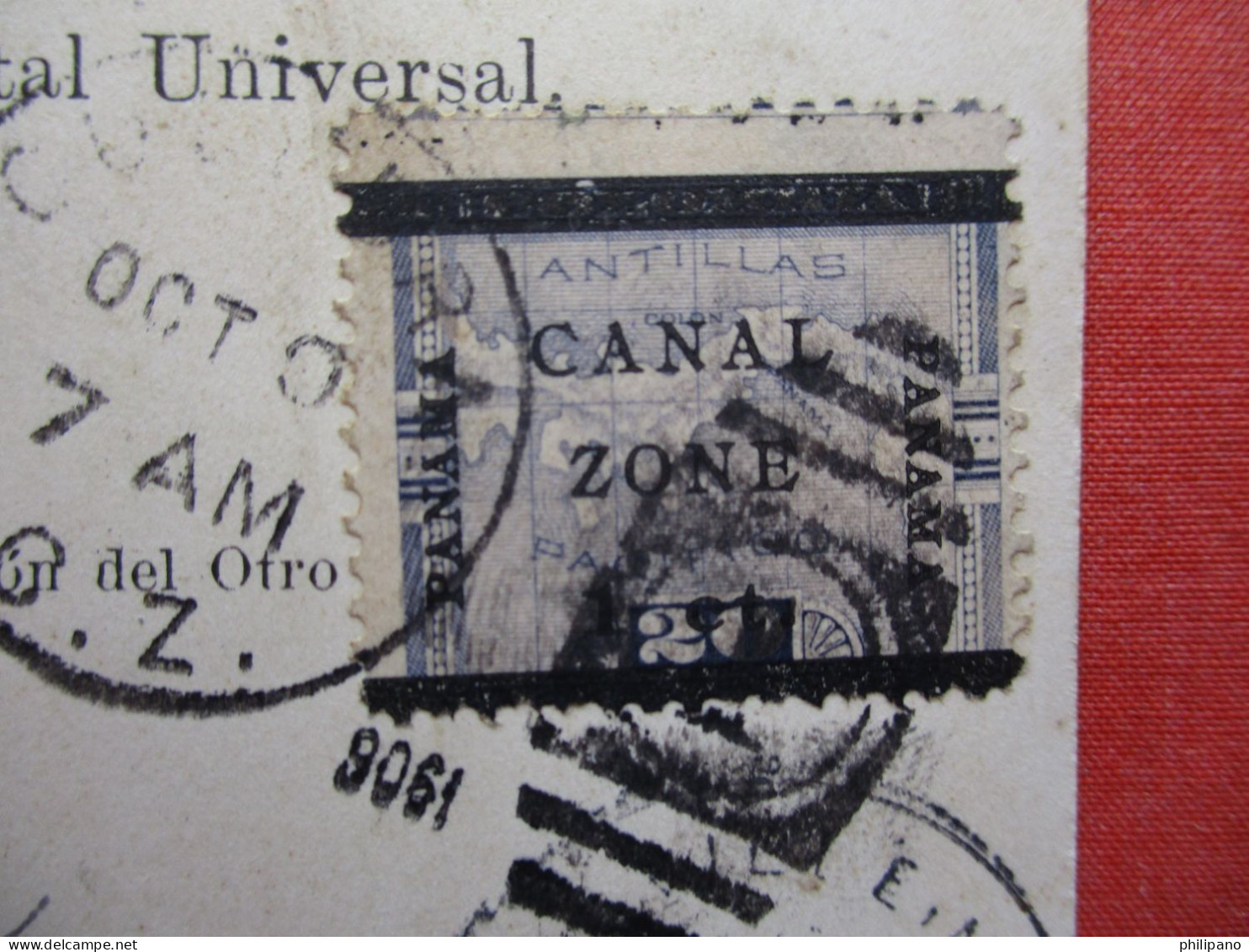 Palm Avenue Christobal Colon. Canal Zone Over Print Stamp     Ref 6413 - Panama