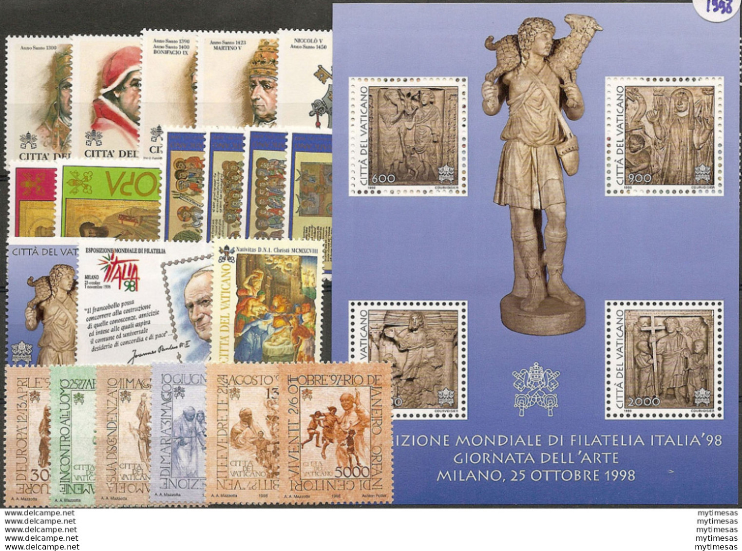 1998 Vaticano Annata Completa 31v+1MS+1 Booklet MNH - Andere & Zonder Classificatie