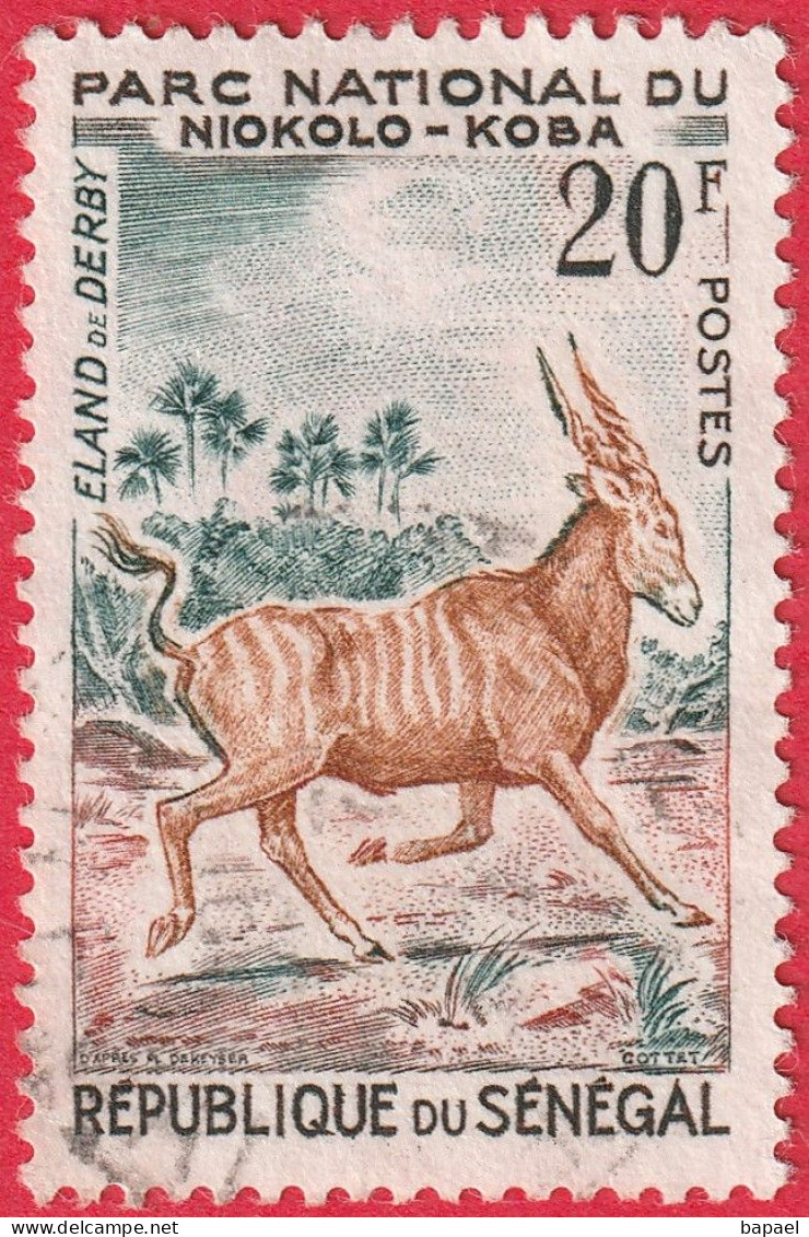 N° Yvert & Tellier 201 - République Du Sénégal (1960) (Oblitéré) - Parc National De Niokolo Koba - Élan De Derby - Senegal (1960-...)