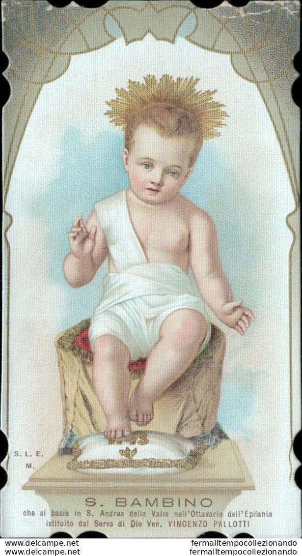 Bm93 Antico Santino Holy Card Gesu' Bambino - Imágenes Religiosas