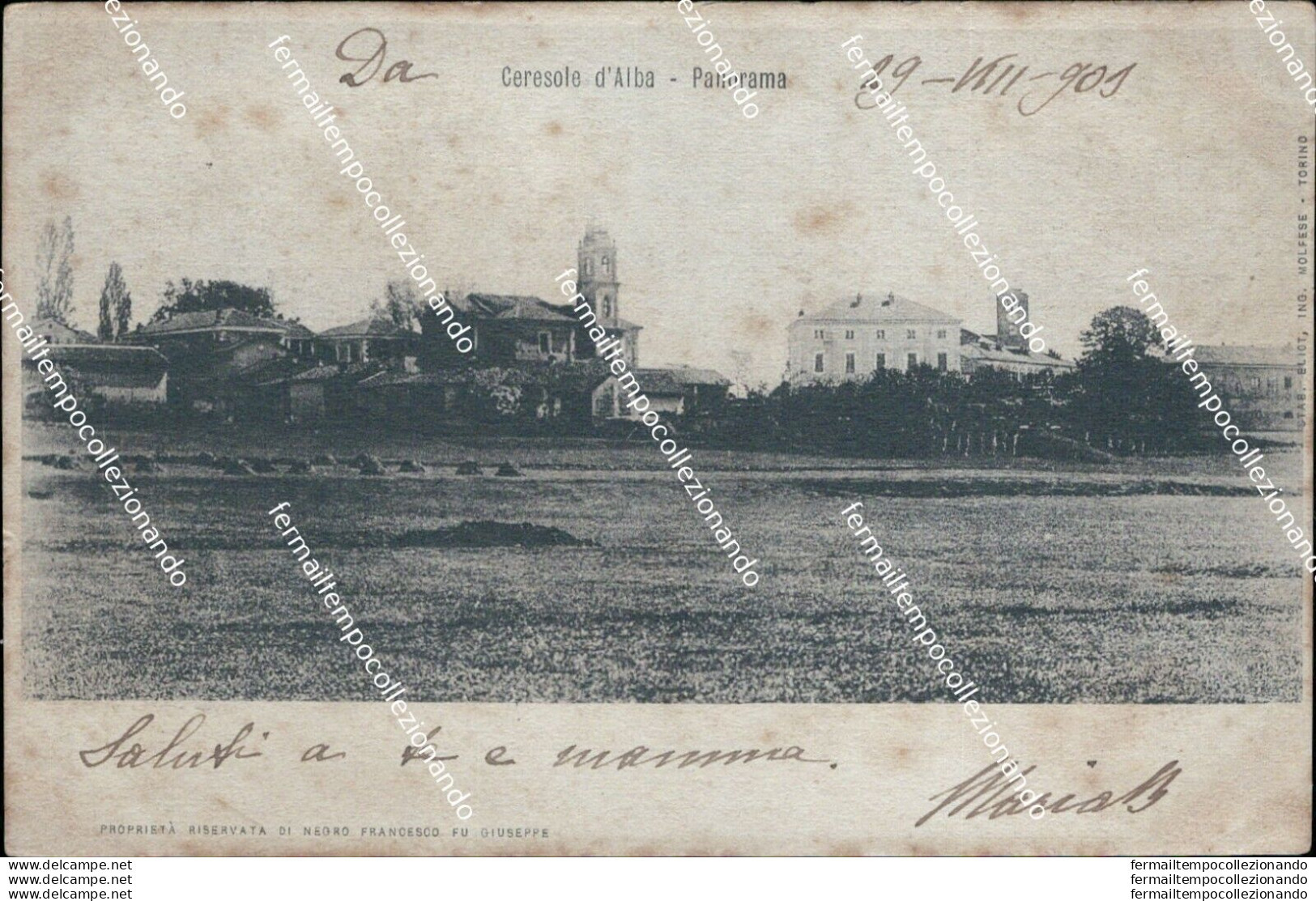 Bu218 Cartolina Ceresole D'alba Panorama Provincia Di Cuneo Inizio 900 Piemonte - Cuneo