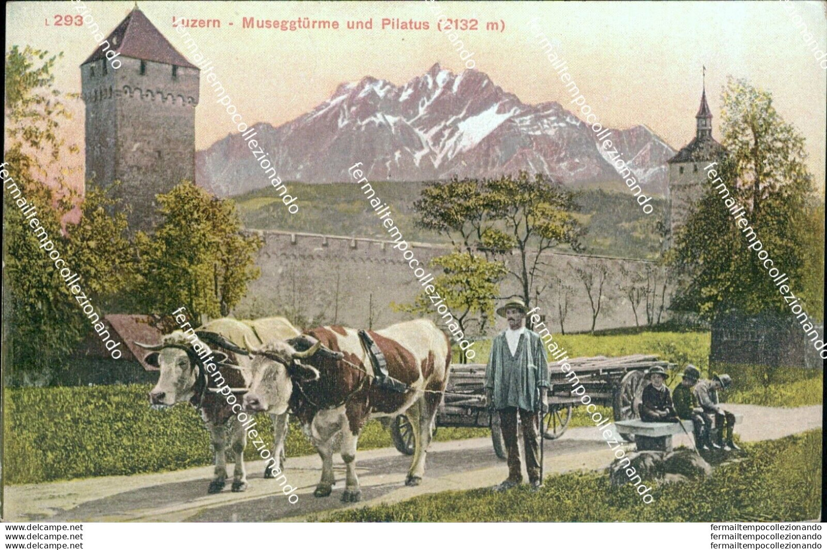 Bu227 Cartolina Luzern Musseggturme Und Pilastus Svizzera - Otros & Sin Clasificación