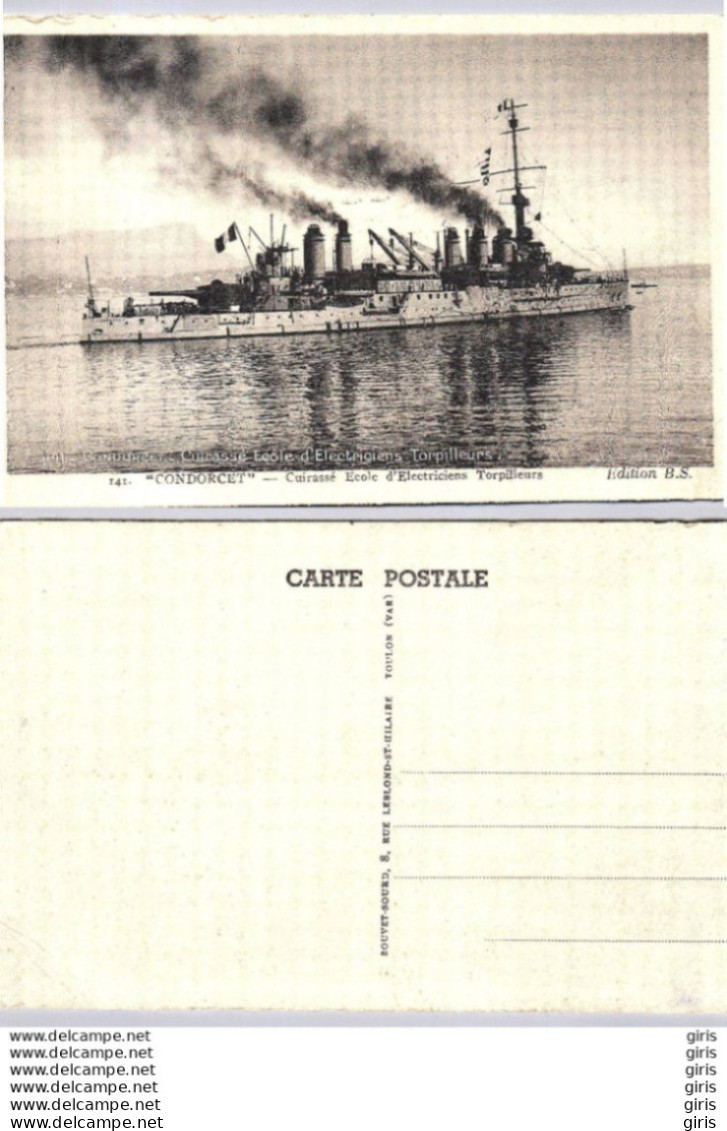 CP - Transports - Bateaux - Guerre - " Condorcet " Cuirassé D'Escadre. - Guerre