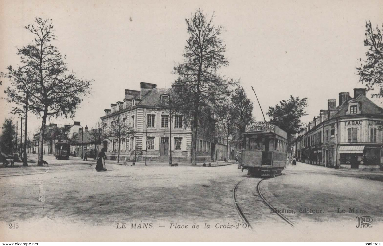 CPA  LE MANS - Place De La Croix-d'Or - Tram Avec Publicité "Chaussures à Vis" - Le Mans