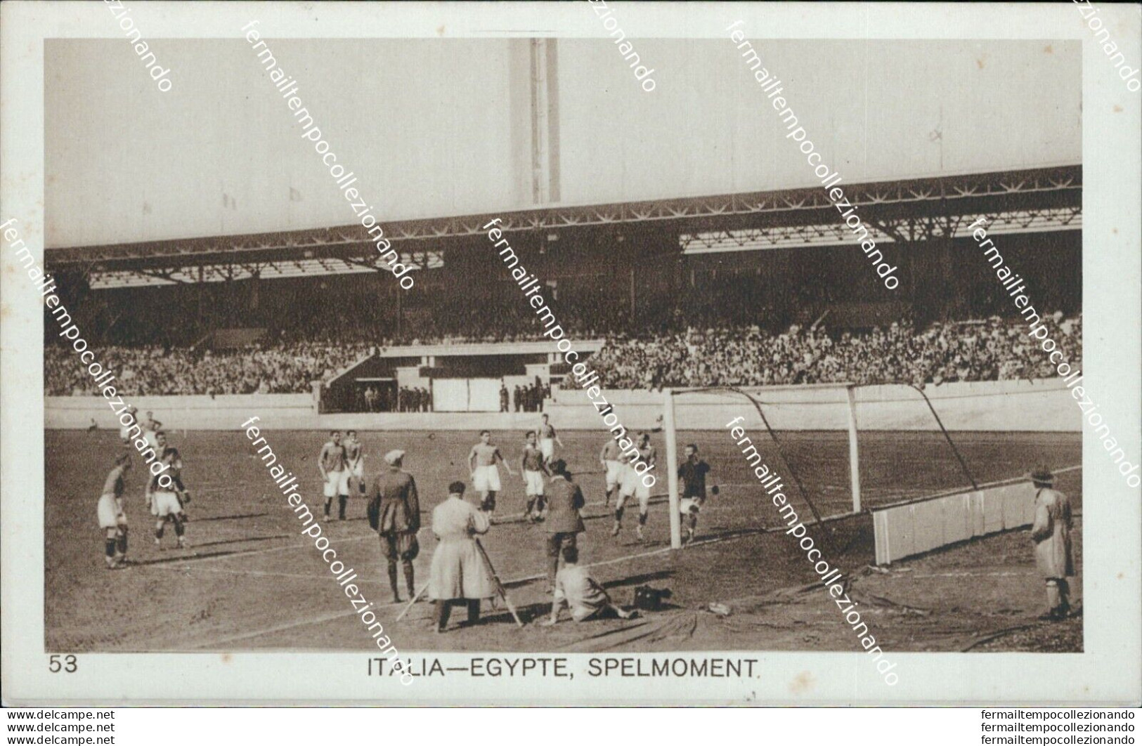 Bu222 Cartolina Italia Egypte Spelmoment 1928 Calcio - Football