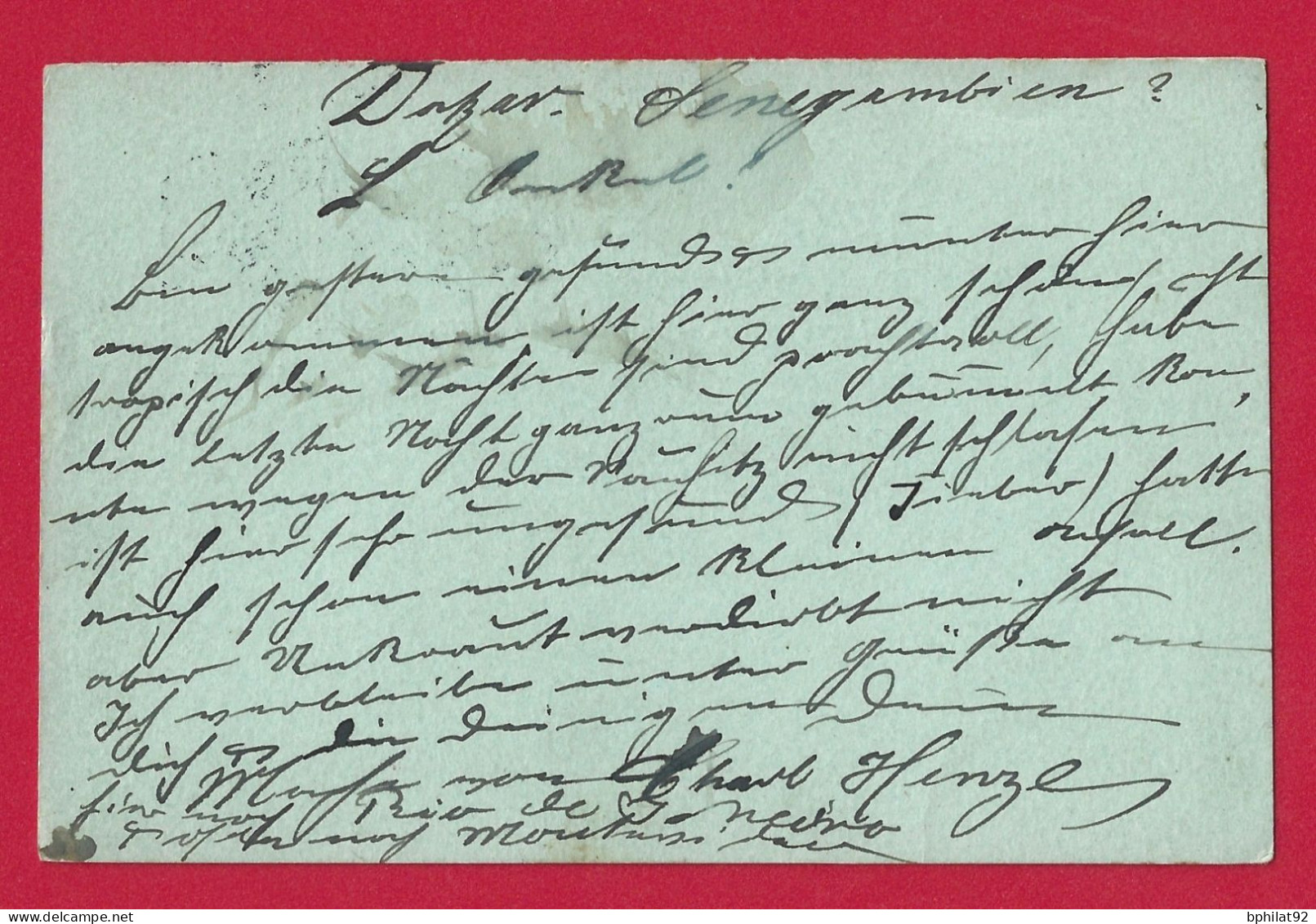 !!! SÉNÉGAL, ENTIER POSTAL DE DAKAR POUR L'ALLEMAGNE DE 1899 PAR PAQUEBOT LIGNE DE LOANGO À MARSEILLE - Lettres & Documents