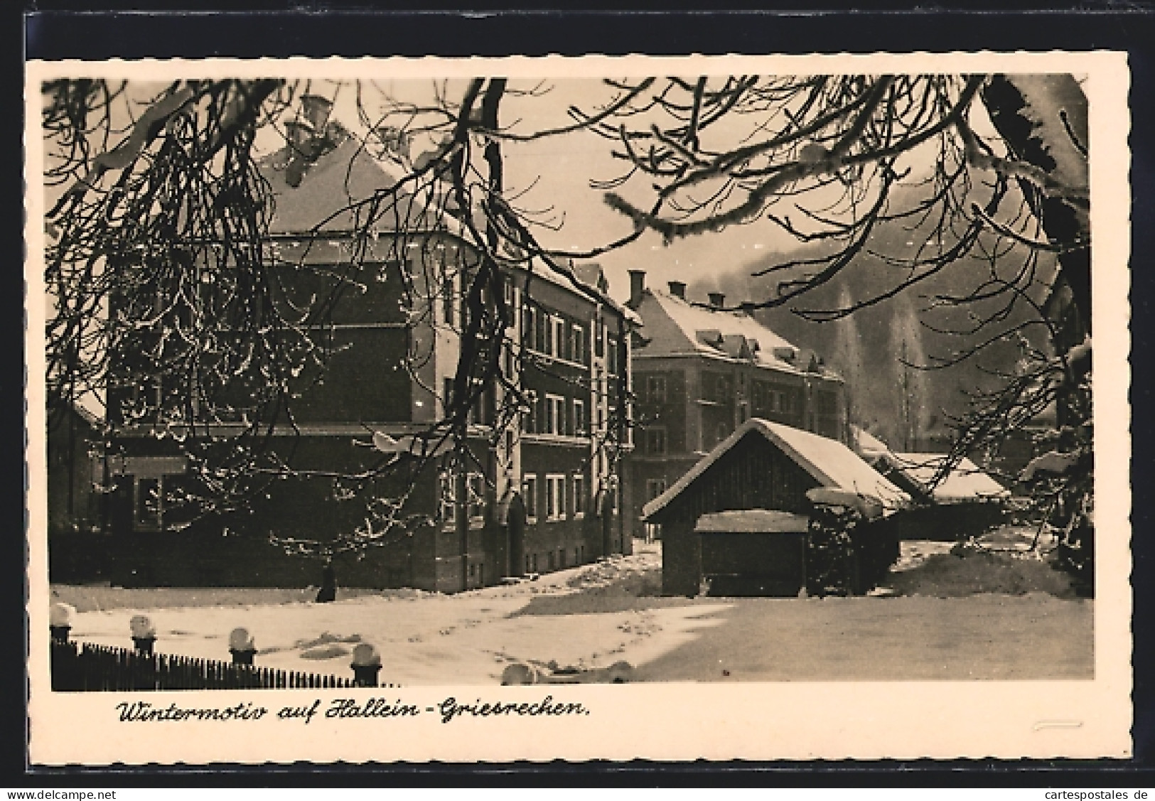 AK Hallein-Griesrechen, Ortspartie Im Schnee  - Autres & Non Classés