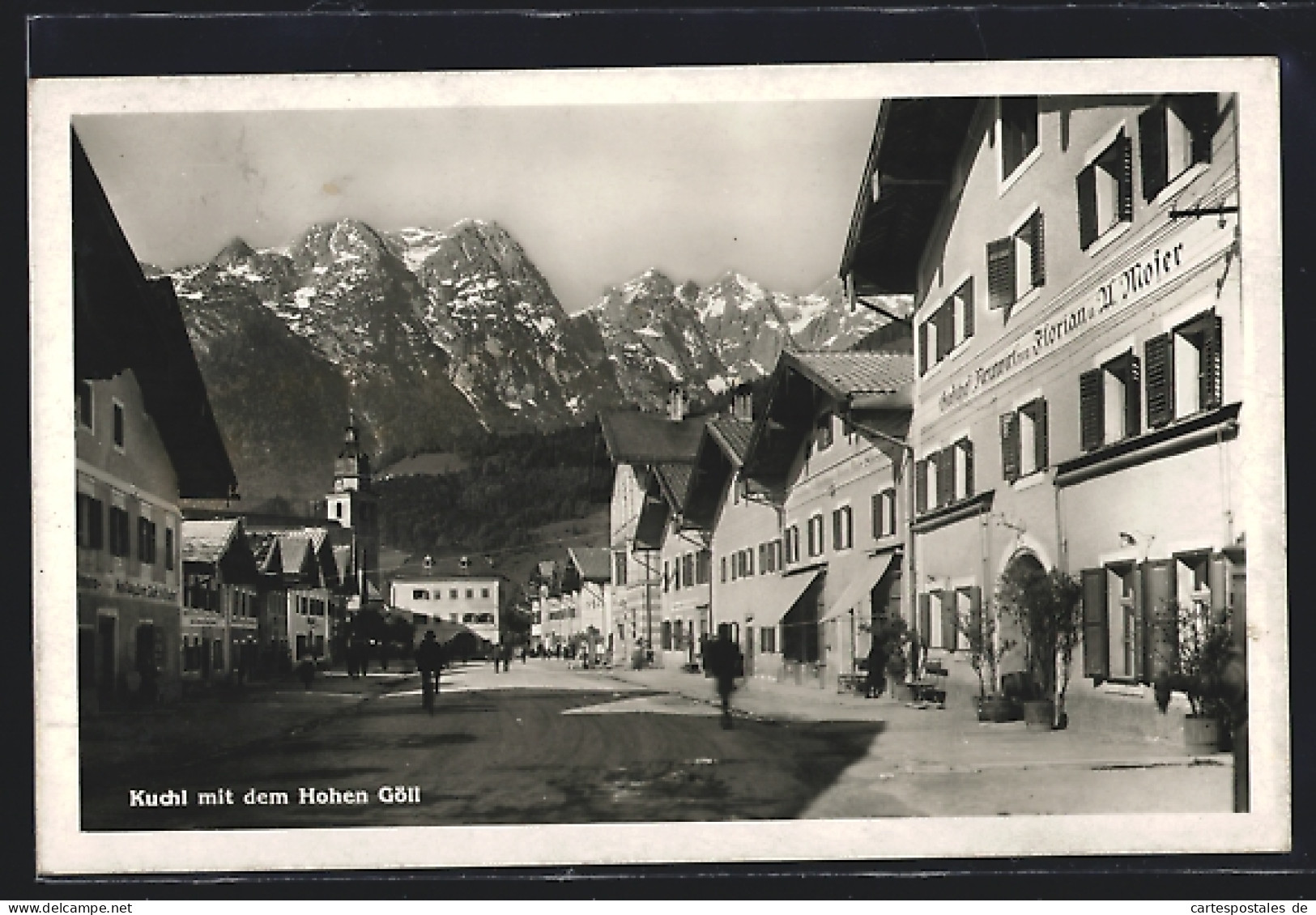 AK Kuchl, Strassenpartie Am Gasthof Neuwirt, Blick Zum Hohen Göll  - Altri & Non Classificati