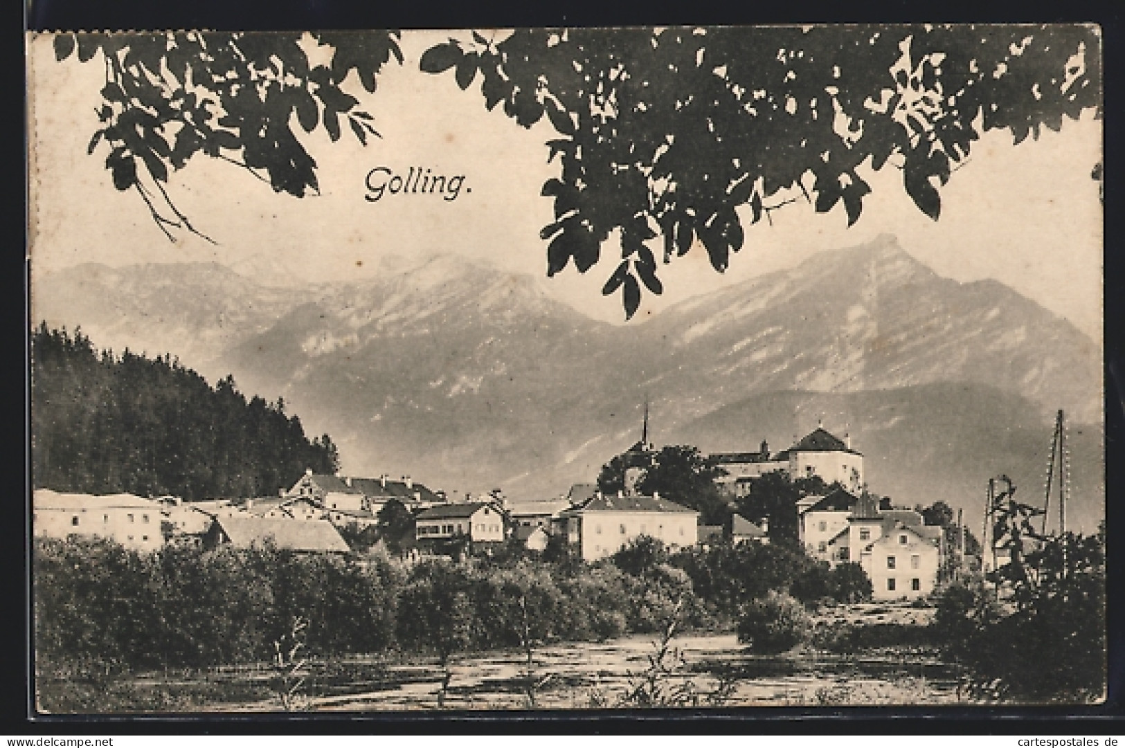 AK Golling /Salzach, Ortspartie Mit Schloss  - Autres & Non Classés