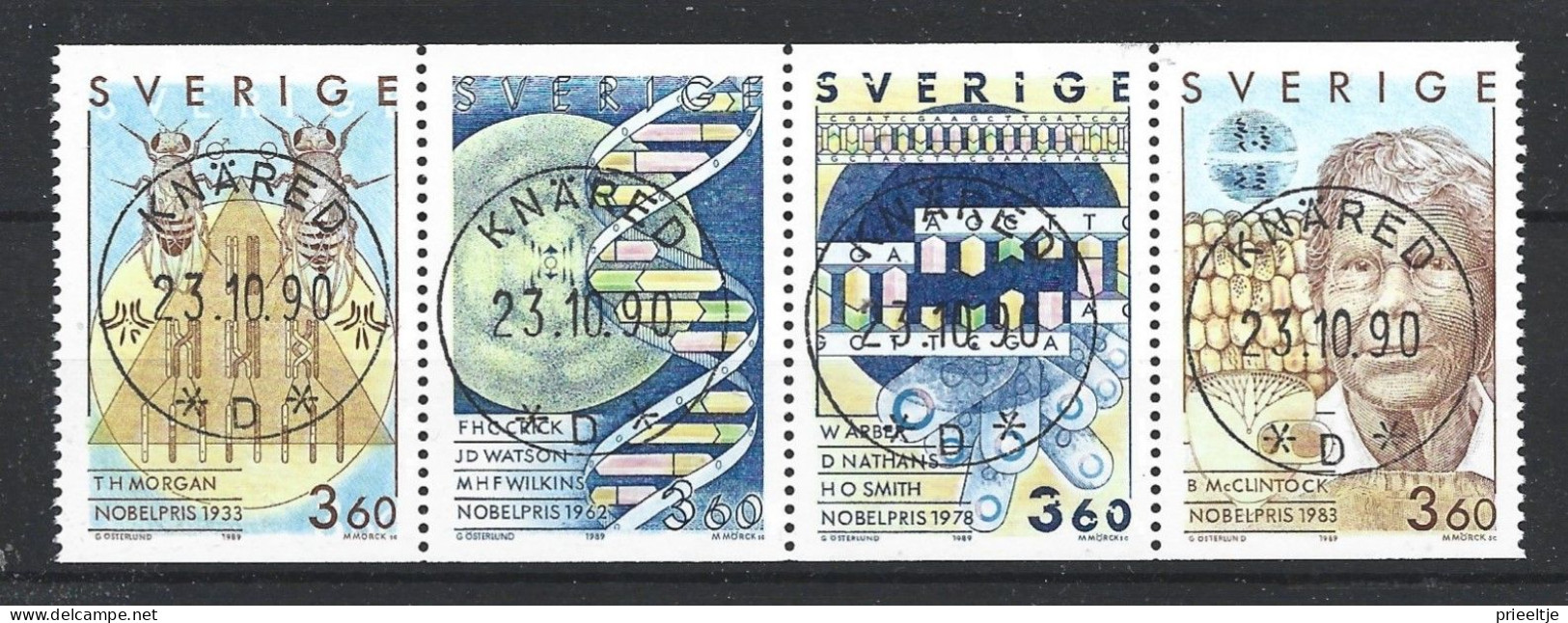 Sweden 1989 Nobel Prize Strip Y.T. 1560/1563 (0) - Gebraucht