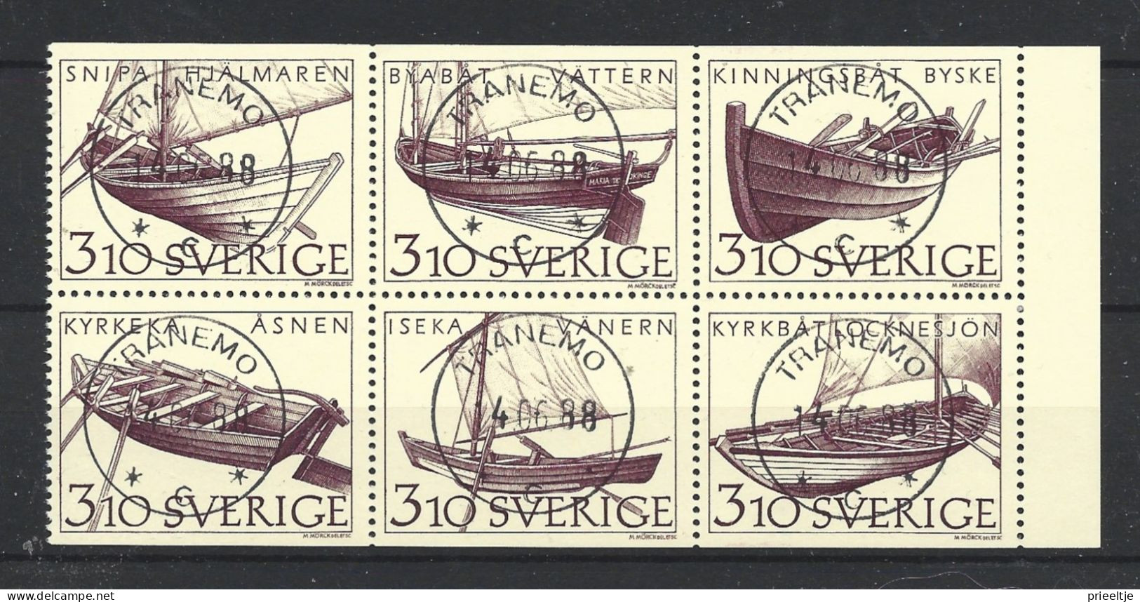 Sweden 1988 Ships Strip Y.T. 1449/1454 (0) - Oblitérés