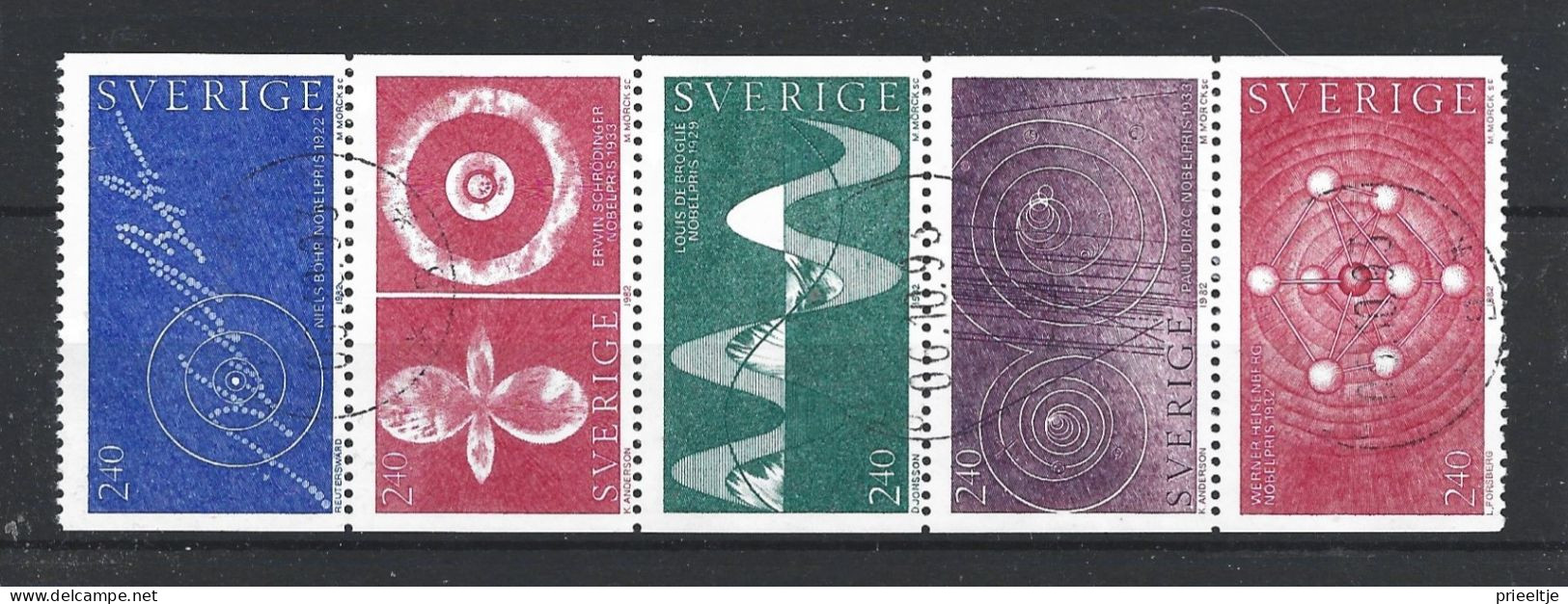 Sweden 1982 Nobel Prize Strip Y.T. 1196/1200 (0) - Gebruikt
