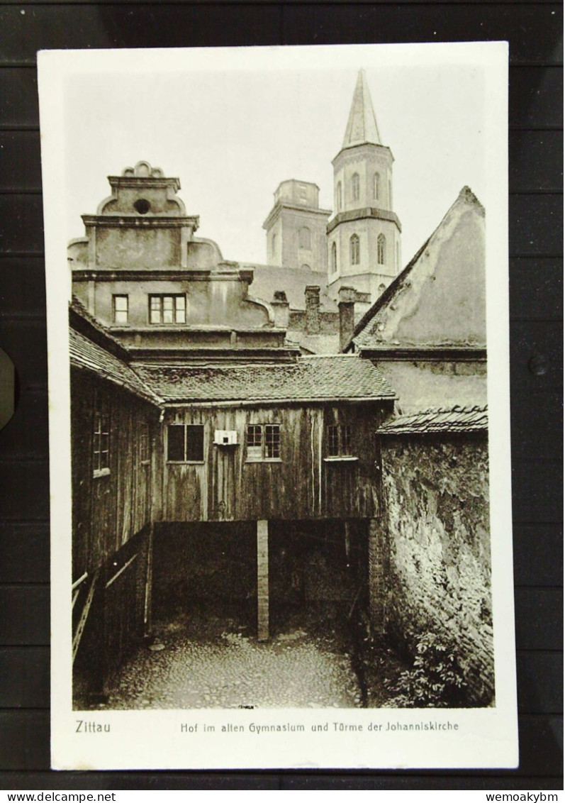 AK Von Zittau Mit Hof Im Alten Gymnasium Und Türme Der Johanniskirche V. 17.6.1929 Mit 8 Pfg Ebert Knr: 412 - Zittau