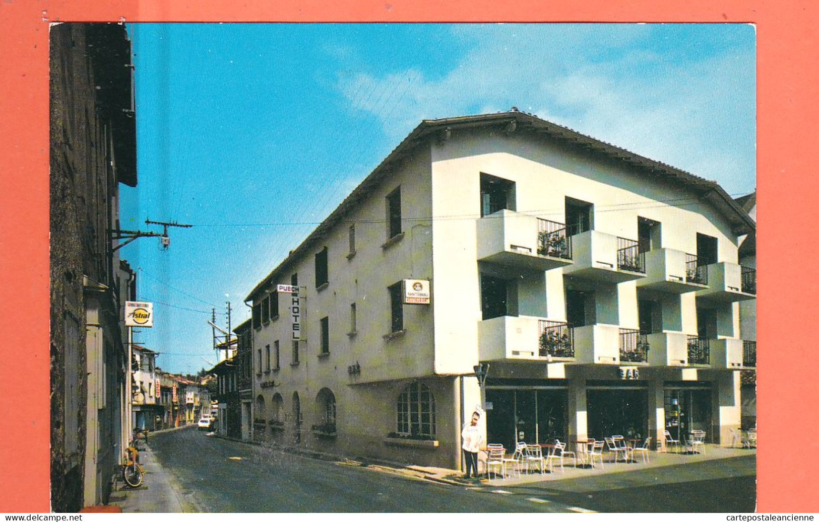 17340 / ⭐ Peu Commun ALBAN 81-Tarn Bar-Hotel-Restaurant PUECH Rue Principale ASTRAL Mobylette 1960s APA-POUX 81250-101 - Alban