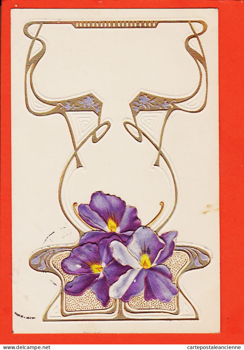 17432 / ⭐ Superbe Illustration Relief Décor Floral Art-Deco 1905 à Marie COURTY Saint-André De SANGOUNIS / Embossed - 1900-1949