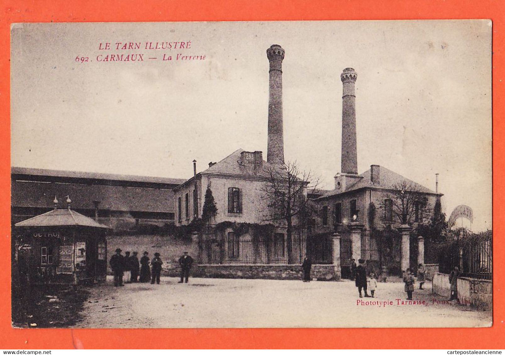 17412 / ⭐ ♥️ CARMAUX 81-Tarn Illustré La VERRERIE Kiosque OCTROI Entrée Cheminée 1910s Phototypie Tarnaise POUX Albi 692 - Carmaux