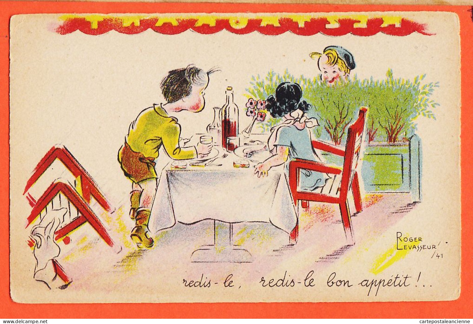 17426 / ⭐ Roger LAVASSEUR Redis-Le Bon Appetit Humour Enfants 1941  R. HAMEL Paris - Levasseur, Roger