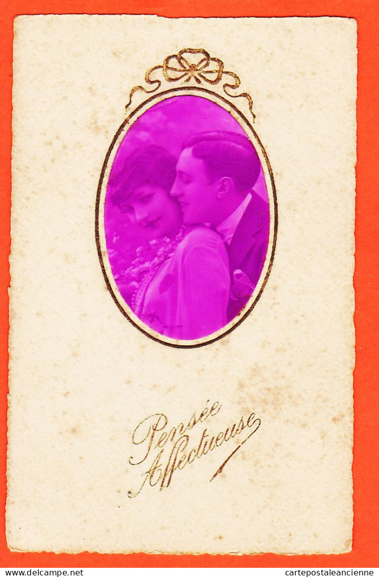 17478 / ⭐ BONNE ANNEE Ajouti Médaillon Véritable Photographie Portrait De Couple (7) CPA ARS 1920s - New Year