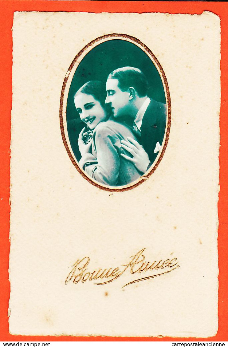 17483 / ⭐ BONNE ANNEE Ajouti Médaillon Véritable Photographie Portrait De Couple (6) CPA ARS 1920s - Neujahr