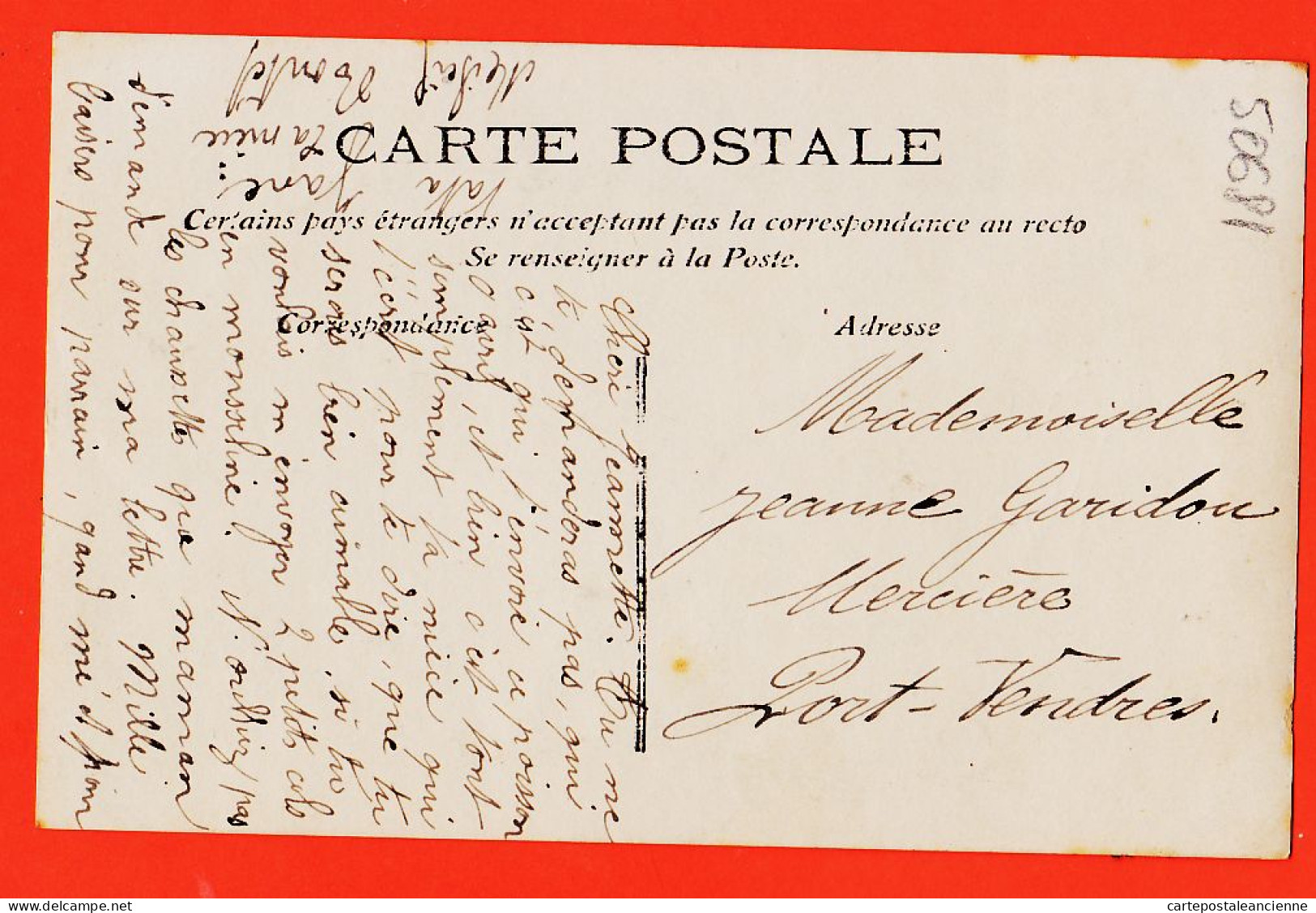 17464 / ⭐ Cachet Poste Carte Affranchie 01-04-1907 Premier 1er AVRIL Poisson à Jeanne GARIDOU Mercière Port-Vendres  - 1 De April (pescado De Abril)