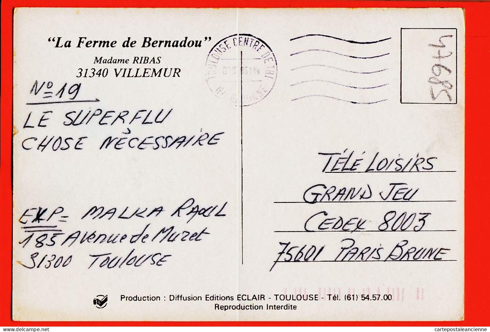 17243 / ⭐ Peu Commun 31-VILLEMUR La FERME Du BERNADOU Avenue Du Général LECLERC 1965s Cppub ECLAIR TOULOUSE - Autres & Non Classés