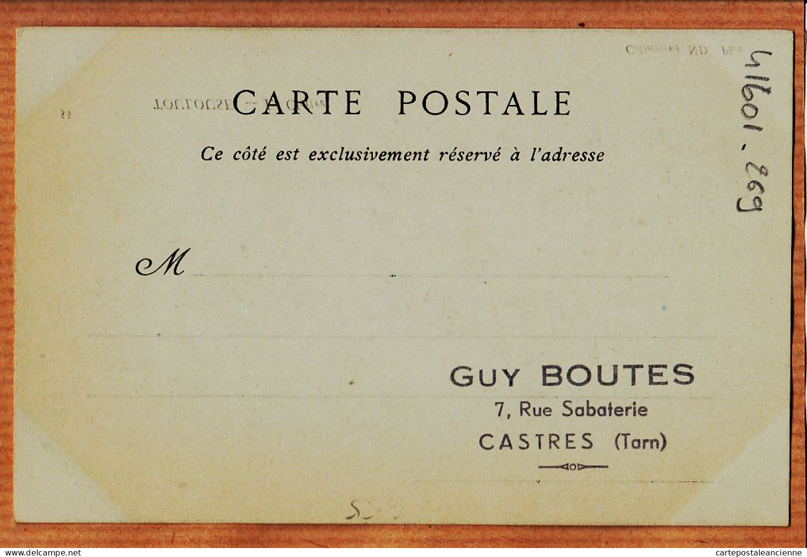 17096 / ⭐ TOULOUSE Le Cloître Allées Des Colonnes 1900s Revers Tampon Guy BOUTES 7 Rue Sabaterie Castres NEURDEIN 33 - Toulouse