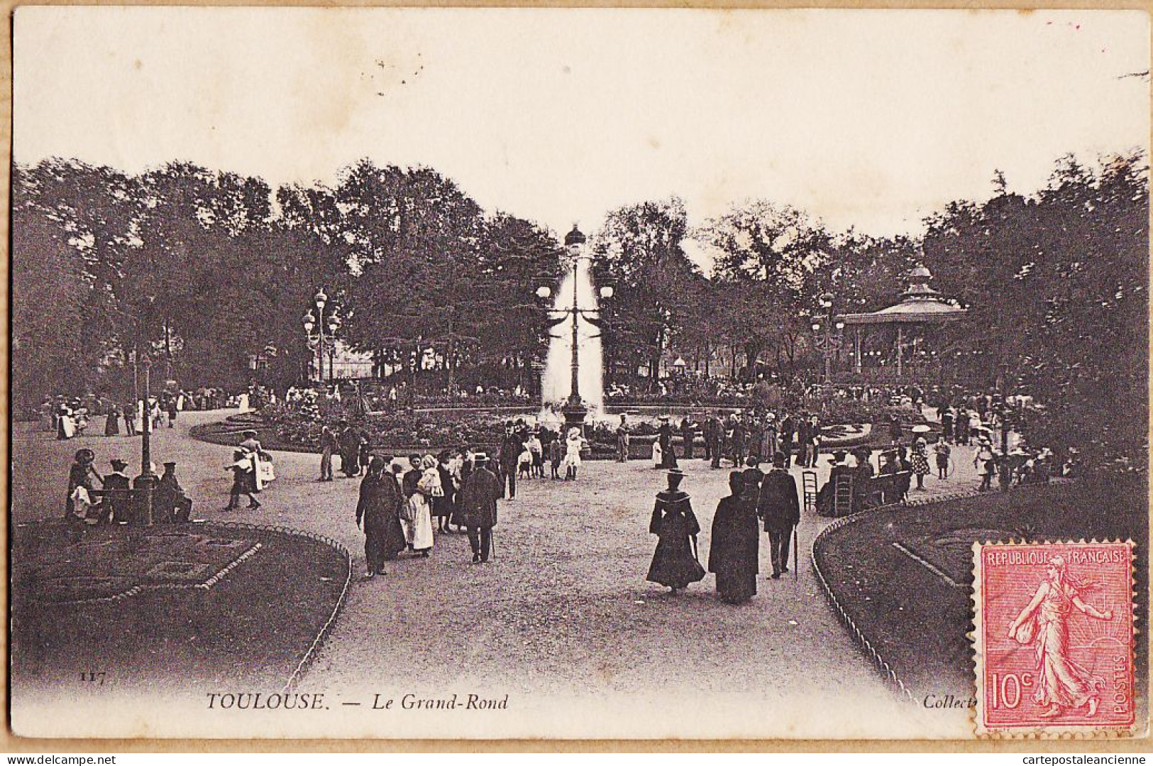 17131 / ⭐ TOULOUSE Le GRAND-ROND 1905 à Jeanne BOUSQUET 44 Rue Saint-Jean Castres-N°117 - Toulouse