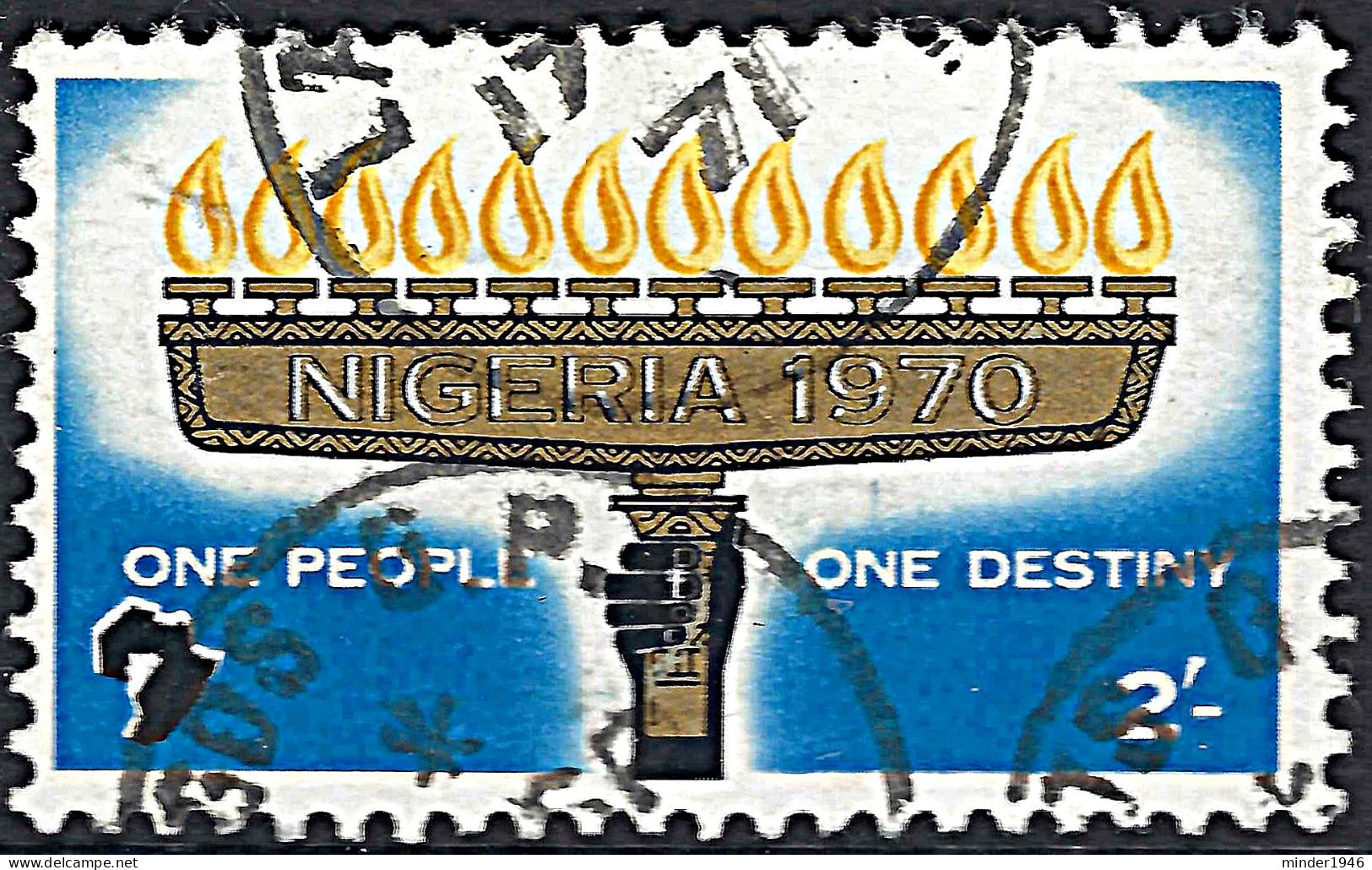 NIGERIA 1970 QEII 2/- Multicoloured, One People One Nation SG243 Used - Nigeria (1961-...)