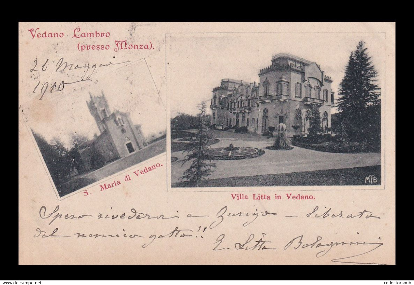 ITALY 1910. Vedano Lambro Old Postcard - Sonstige & Ohne Zuordnung