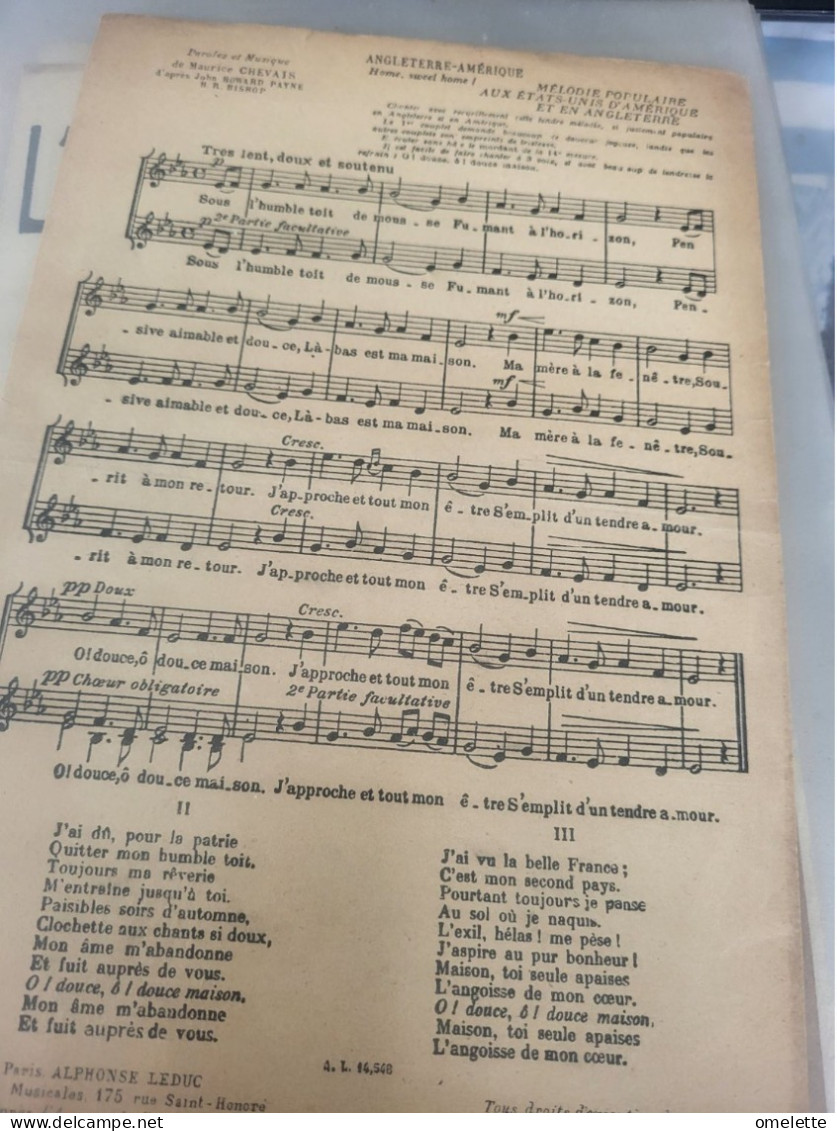 PATRIOTIQUE / ANGLETERRE AMERIQUE MAURICE CHEVAIS - Partitions Musicales Anciennes