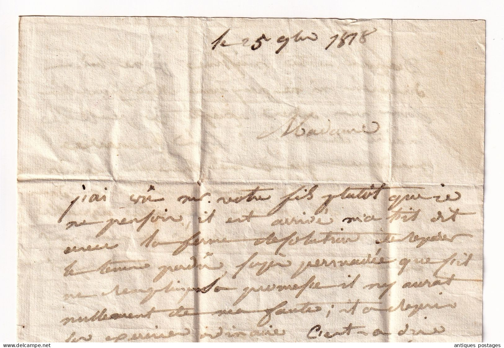 Lettre 1818 Bordeaux Gironde pour Bergerac Dordogne