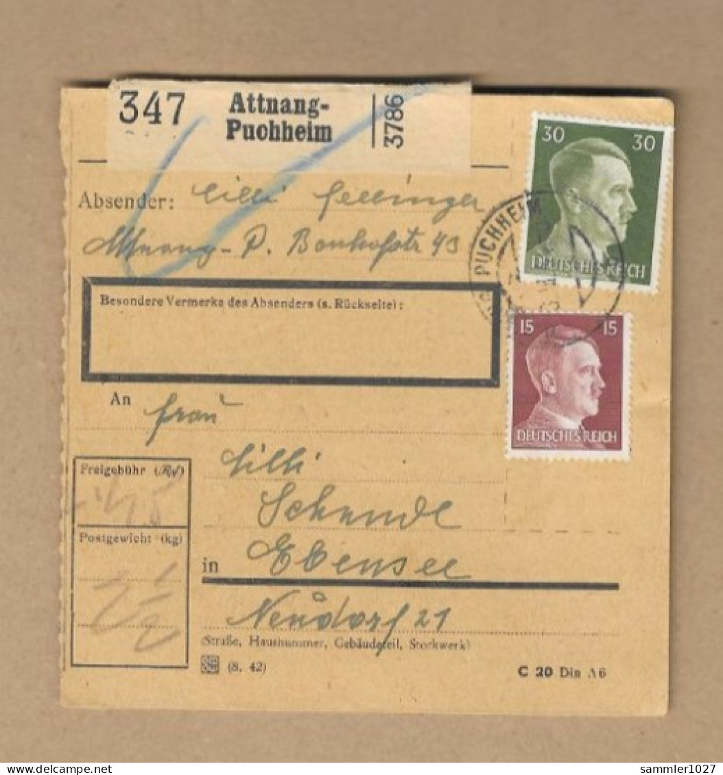 Los Vom 21.05 Paketkarte Aus Attnang 1944 - Brieven En Documenten