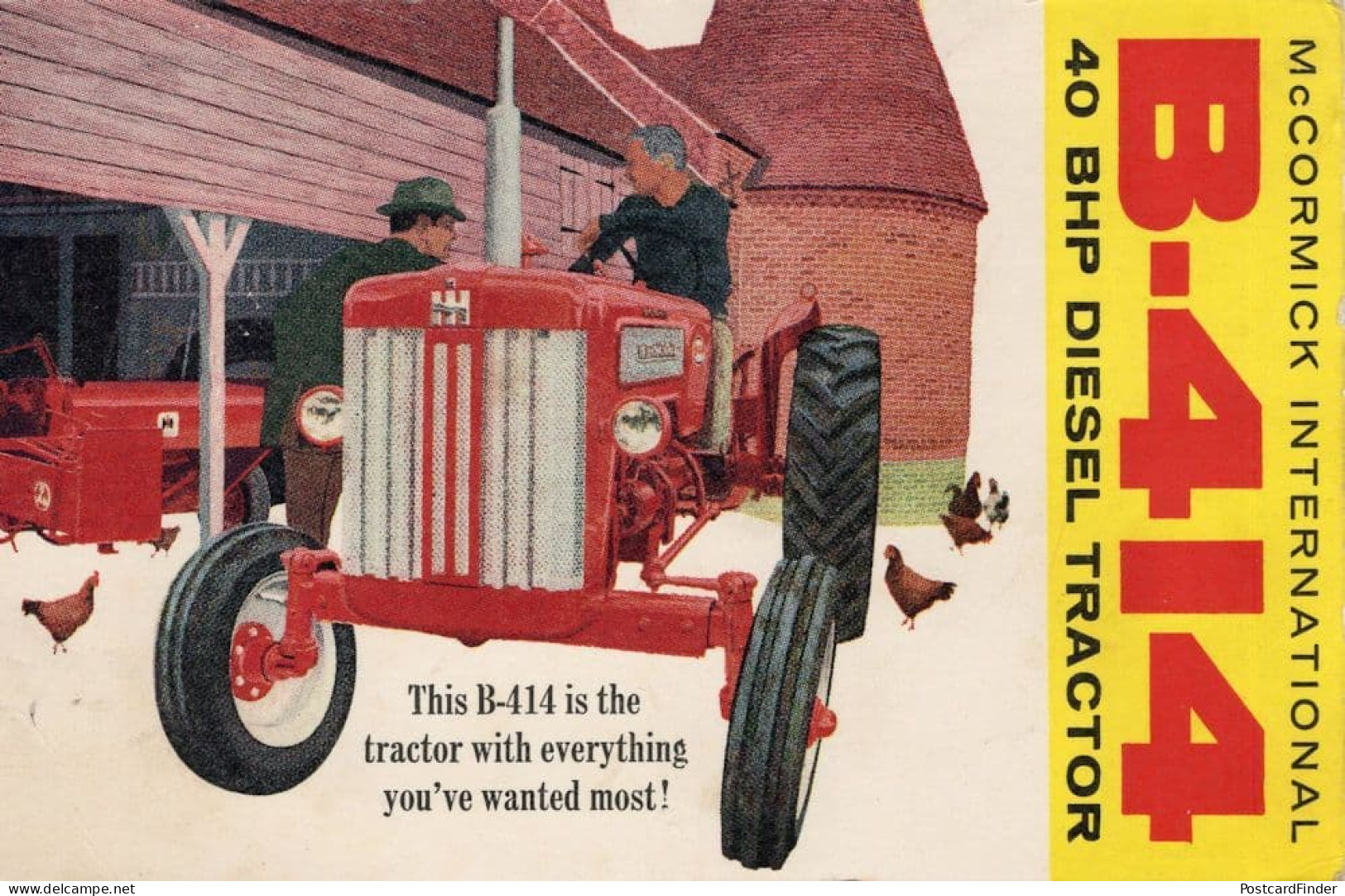 McCormick International 4-414 BHP Diesel Tractor RARE Advertising Postcard - Farms
