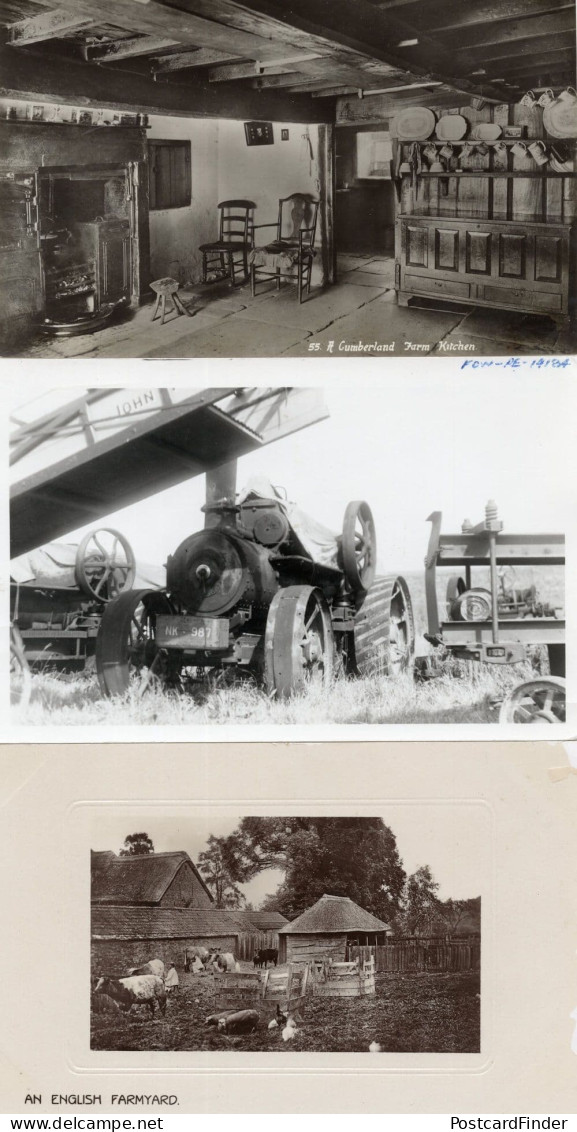 A Cumberland Farm Kitchen Old Real Photo Farming Postcard & MORE - Bauernhöfe