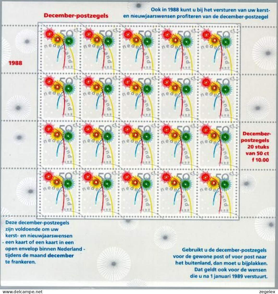 1988 Velletje December NVPH V1419 Postfris/MNH** - Blocks & Sheetlets