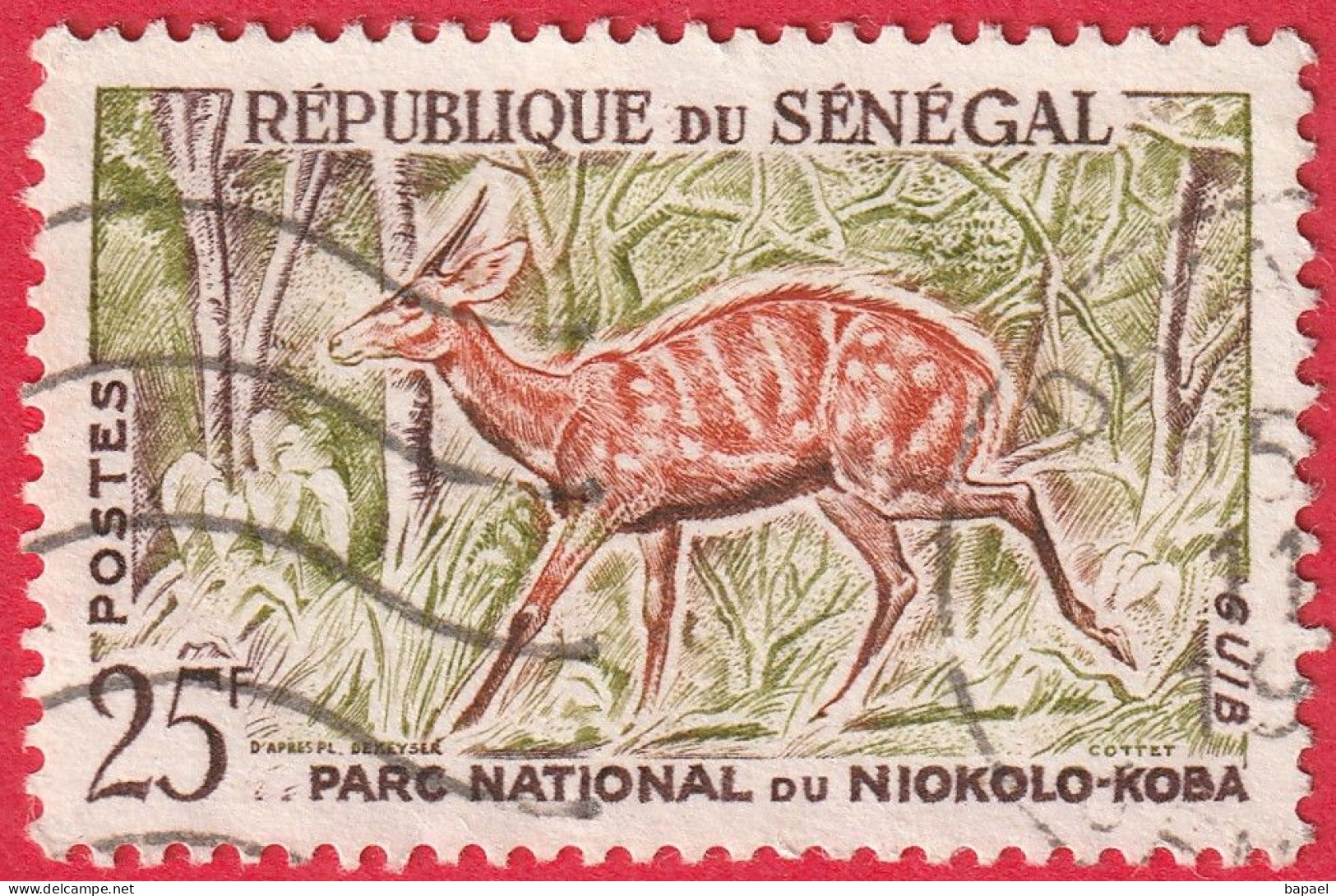 N° Yvert & Tellier 202 - République Du Sénégal (1960) (Oblitéré) - Parc National De Niokolo Koba - Guib - Sénégal (1960-...)