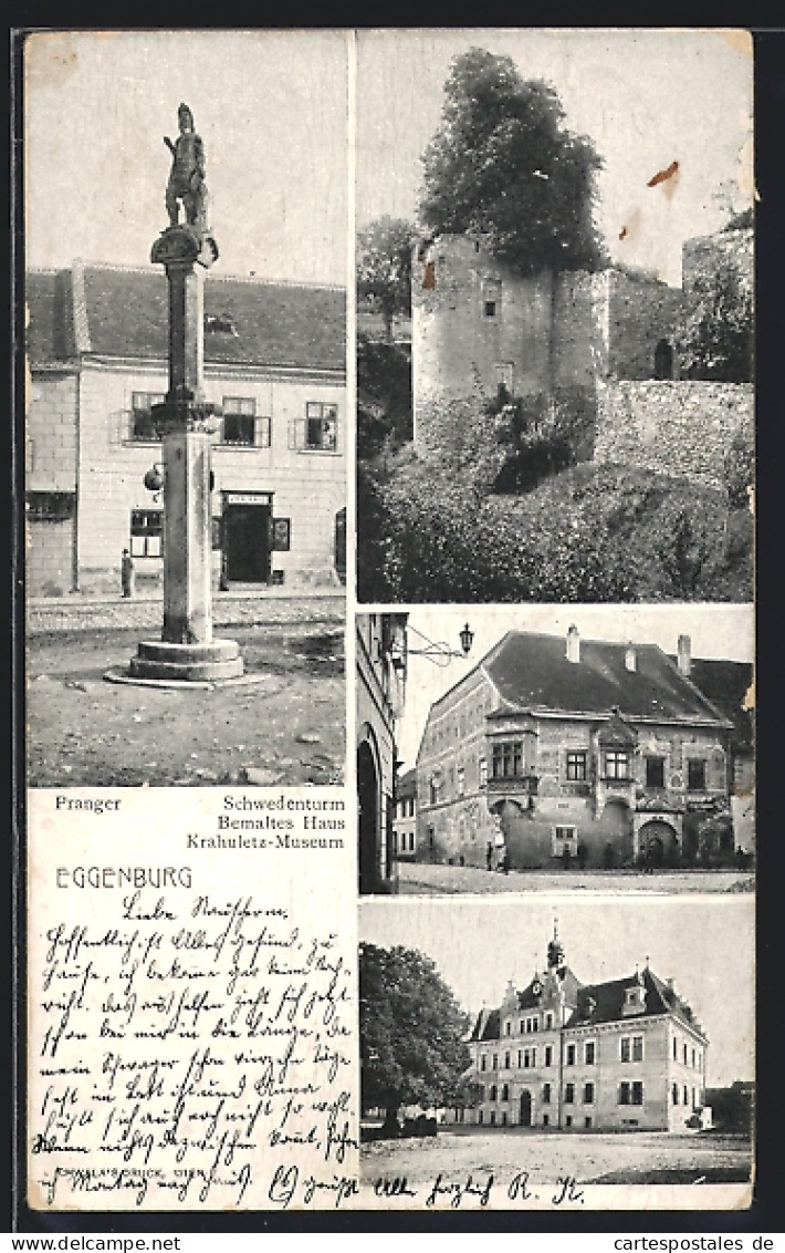 AK Eggenburg, Schwedenturm, Bemaltes Haus, Krahuletz-Museum  - Other & Unclassified
