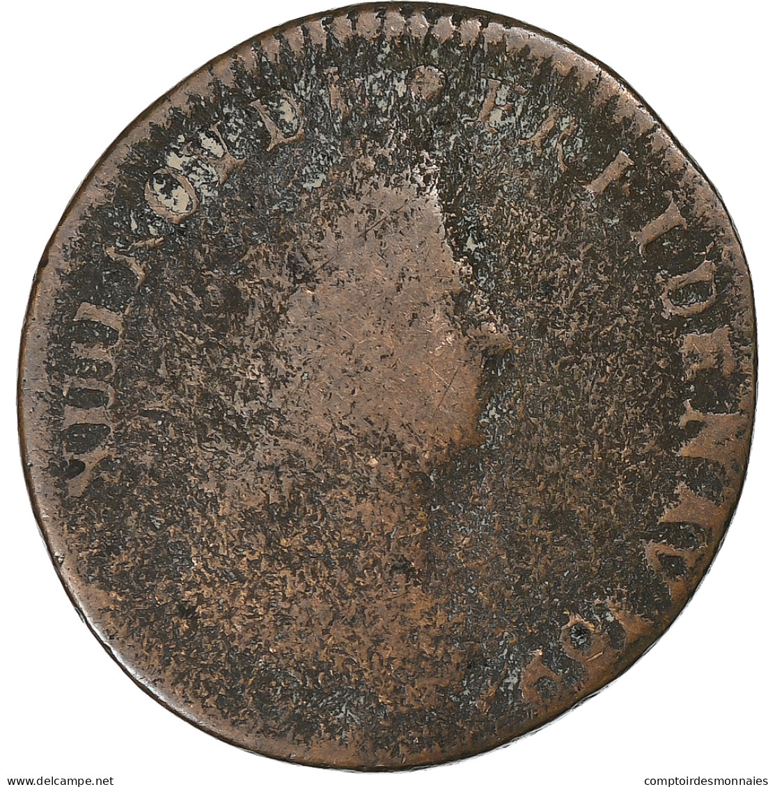 France, Louis XIV, Liard De France, 169[-], Lille, Cuivre, B, C2G:190 - 1643-1715 Louis XIV Le Grand