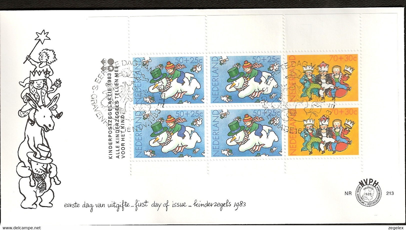 FDC E213a 1983 Kind Blokje - FDC