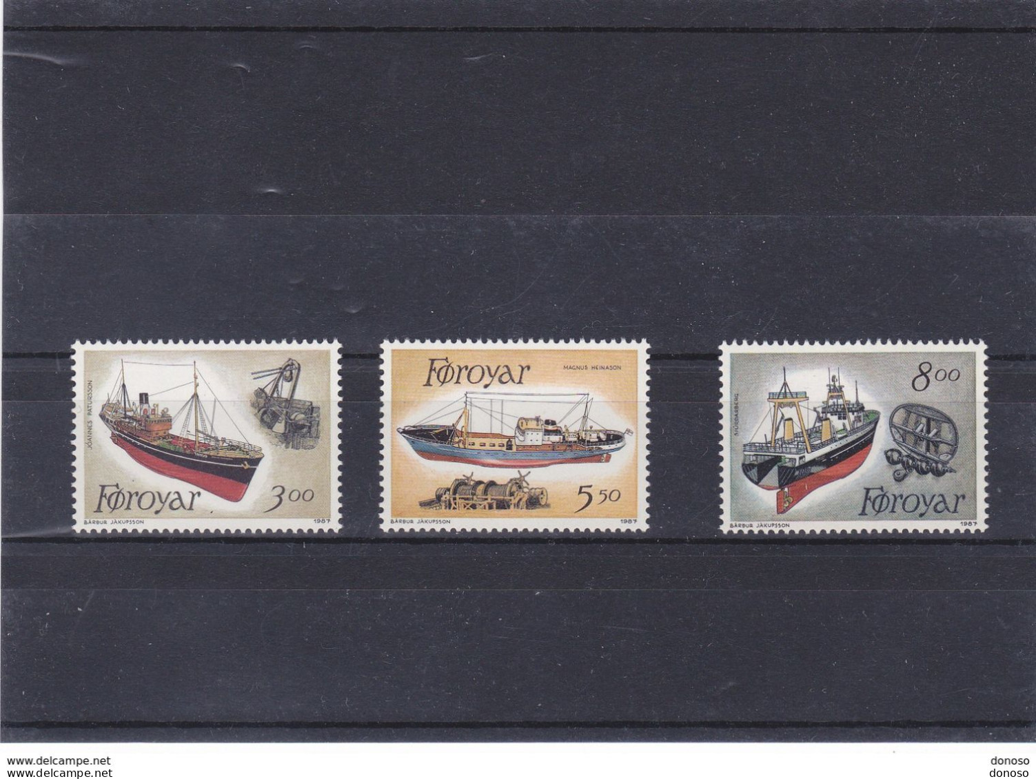 FEROE 1987 Bateaux De Pêche, Chalutiers Yvert 145-147, Michel 151-153 NEUF** MNH Cote Yv 13,50 Euros - Féroé (Iles)