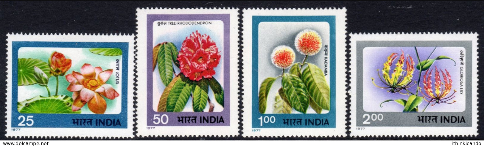 India 1977 Mi 722-725 Flowers Set MNH - Unused Stamps