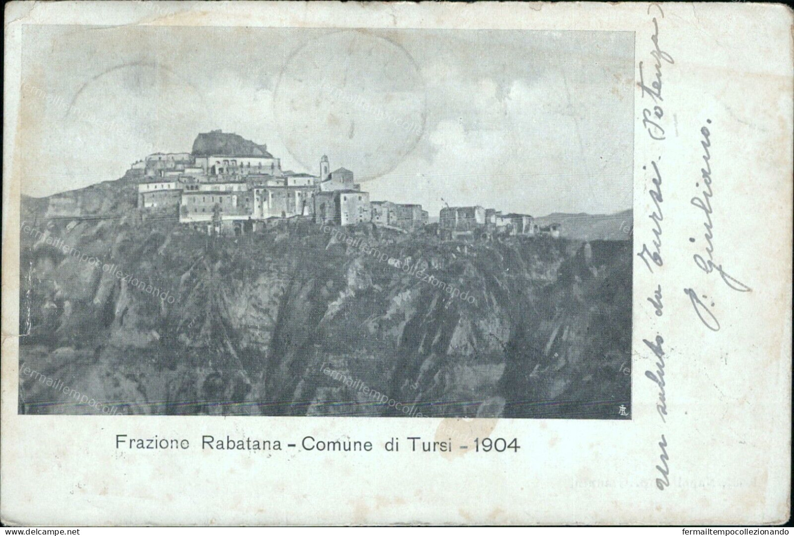 Cs288 Cartolina Frazione Di Rabatana Comune Di Tursi Provincia Di Matera 1913 - Matera